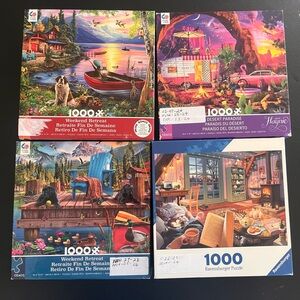 Colorful 1000-Piece Puzzle Set 9 total